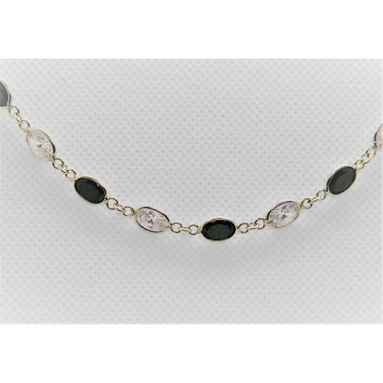 Collar en plata blanco y negro